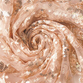 Mesh Geborduurd Pailletten Liz Zalm