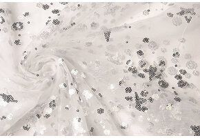 Mesh Embroidered  Sequins Juul Silber