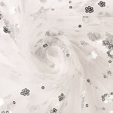 Mesh Geborduurd Pailletten Juul Zilver