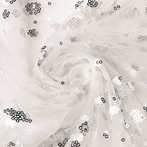 Mesh Embroidered  Sequins Juul Silber