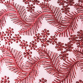Mesh Embroidered  Sequins Lina Wine Red