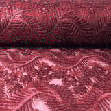 Mesh Embroidered  Sequins Lina Wine Red