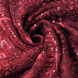 Mesh Embroidered  Sequins Lina Wine Red