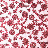 Mesh Embroidered  Sequins Liz Wine Red