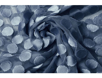 Feiner Tüll Dots Jeans Blau