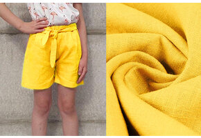 Gewassen Linnen Citroen Geel