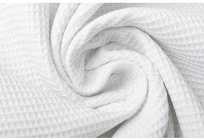 Mini Waffle Pique Fabric White