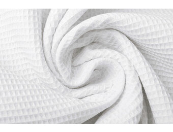Mini Waffle Pique Fabric White