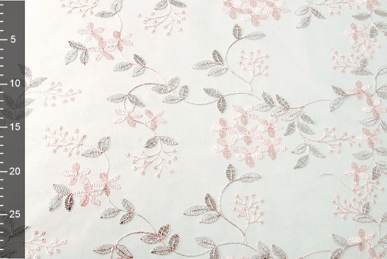 Mesh Embroidered Evi Pink Silber