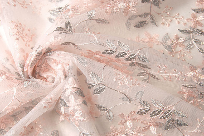 Mesh Embroidered Evi Pink Silber