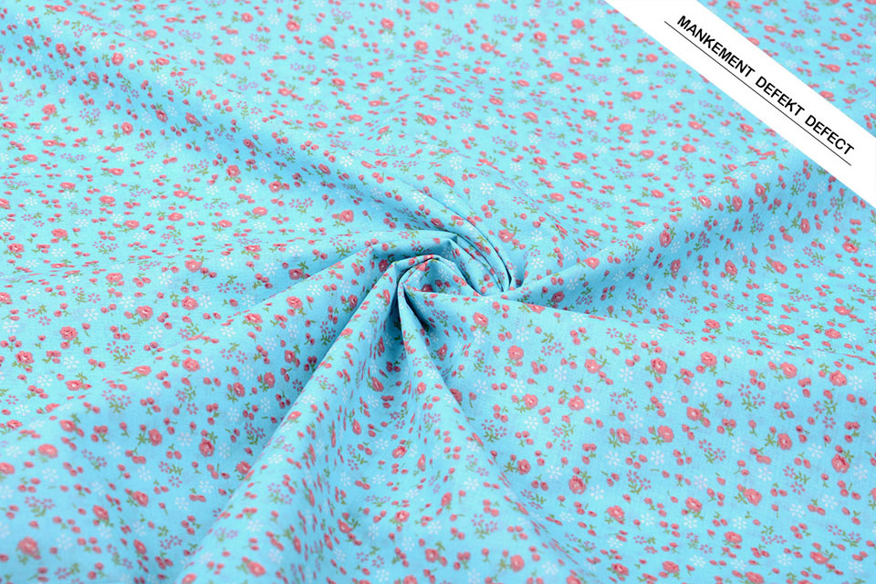 100% Baumwolle Blumendruck Petitro Blau