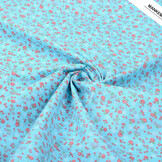 100% Baumwolle Blumendruck Petitro Blau
