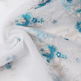 Geborduurde Voile Aqua