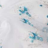 Gestickt Voile Aqua