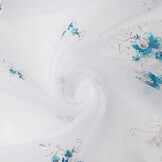 Embroidered Voile Aqua
