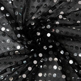 Pailletten op Lurex Zwart Zilver