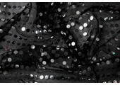 Sequins on Lurex Black Silver