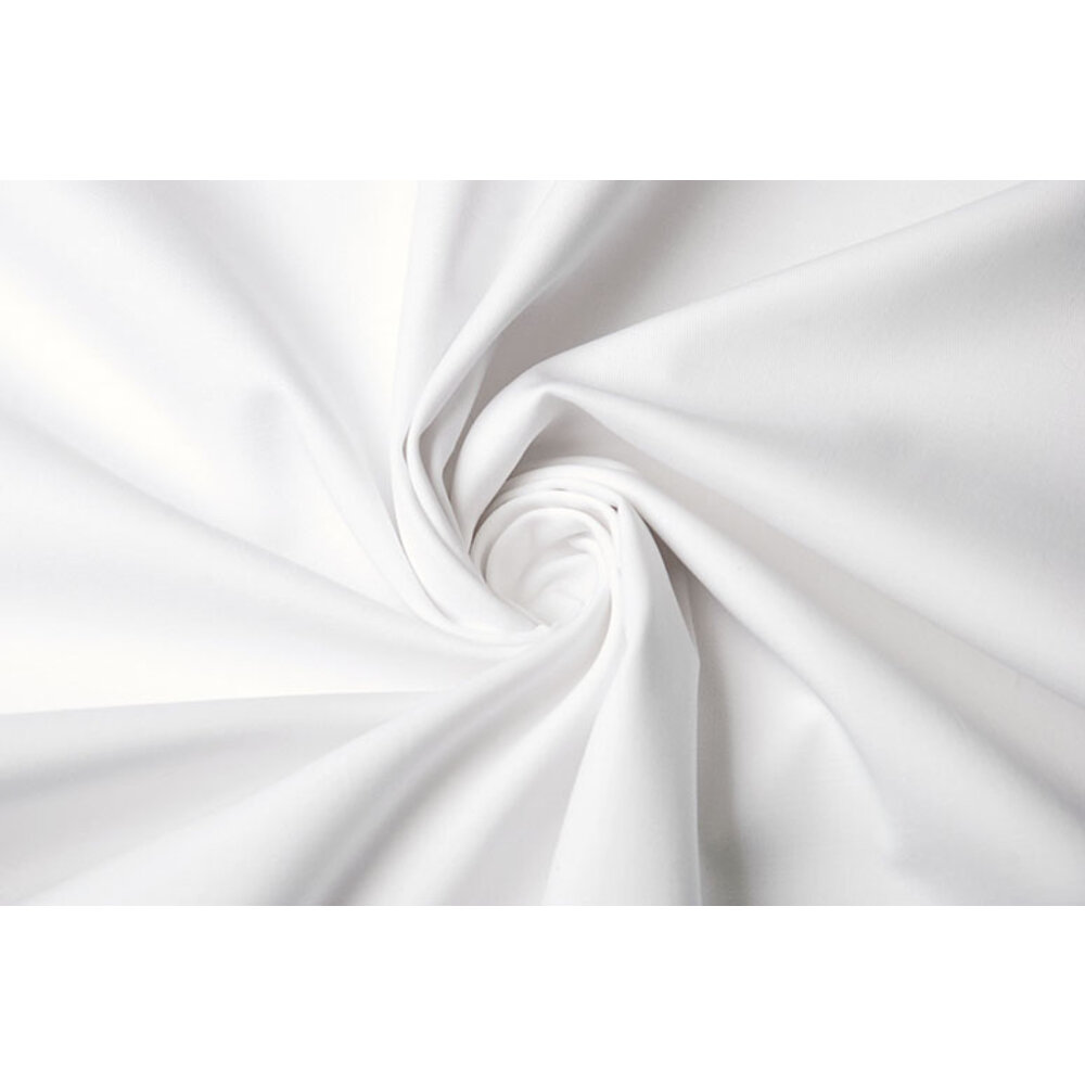 Fine Stretch Cotton Twill White YES Fabrics