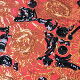 Sequins on Mesh Esmay Red Black