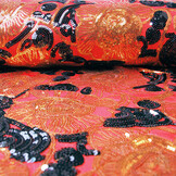 Pailletten op Mesh Esmay Rood Zwart