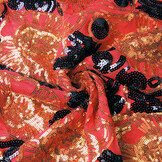 Sequins on Mesh Esmay Red Black