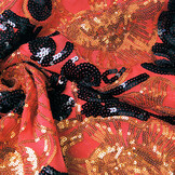 Sequins on Mesh Esmay Red Black