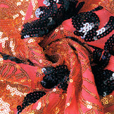 Sequins on Mesh Esmay Red Black