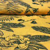 100% Viscose Scarlett Flowers Yellow