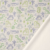 Sweatstoff Alpenfleece Krokodil und Dino Multi 2