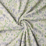 Sweatstoff Alpenfleece Krokodil und Dino Multi 2