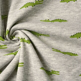 Sweatstoff Alpenfleece Krokodil Grau Melange