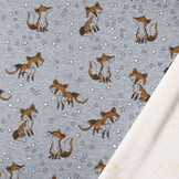 Sweatstoff Alpenfleece Fuchs Jeans Melange