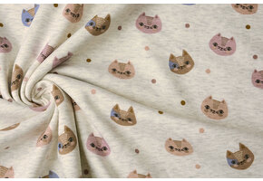 Sweatstoff Alpenfleece Kätzchen Creme Melange