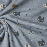 Sweatstoff Alpenfleece Kätzchen Jeans Melange