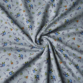 Sweatstoff Alpenfleece Lovely Flowers Jeans Melange