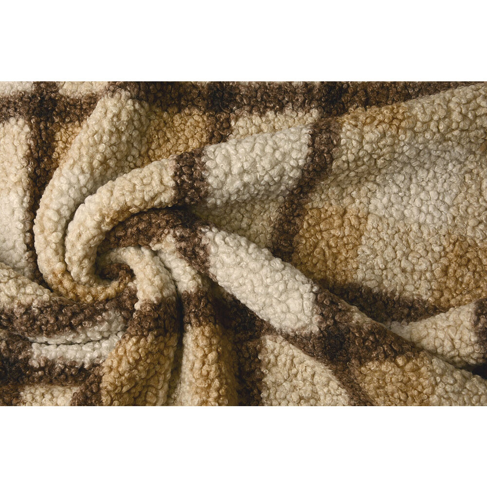 Archaeo Küchenvorhang, Kariert, 132 X 114 Cm, Mokka-braun – 100% Baumwolle, Halbtransparent