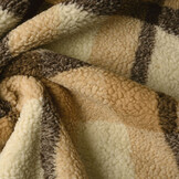 Sherpa Teddy Check Mocha Brown