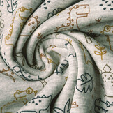 Sweatstoff Alpenfleece Krokodil und Dino Multi 1