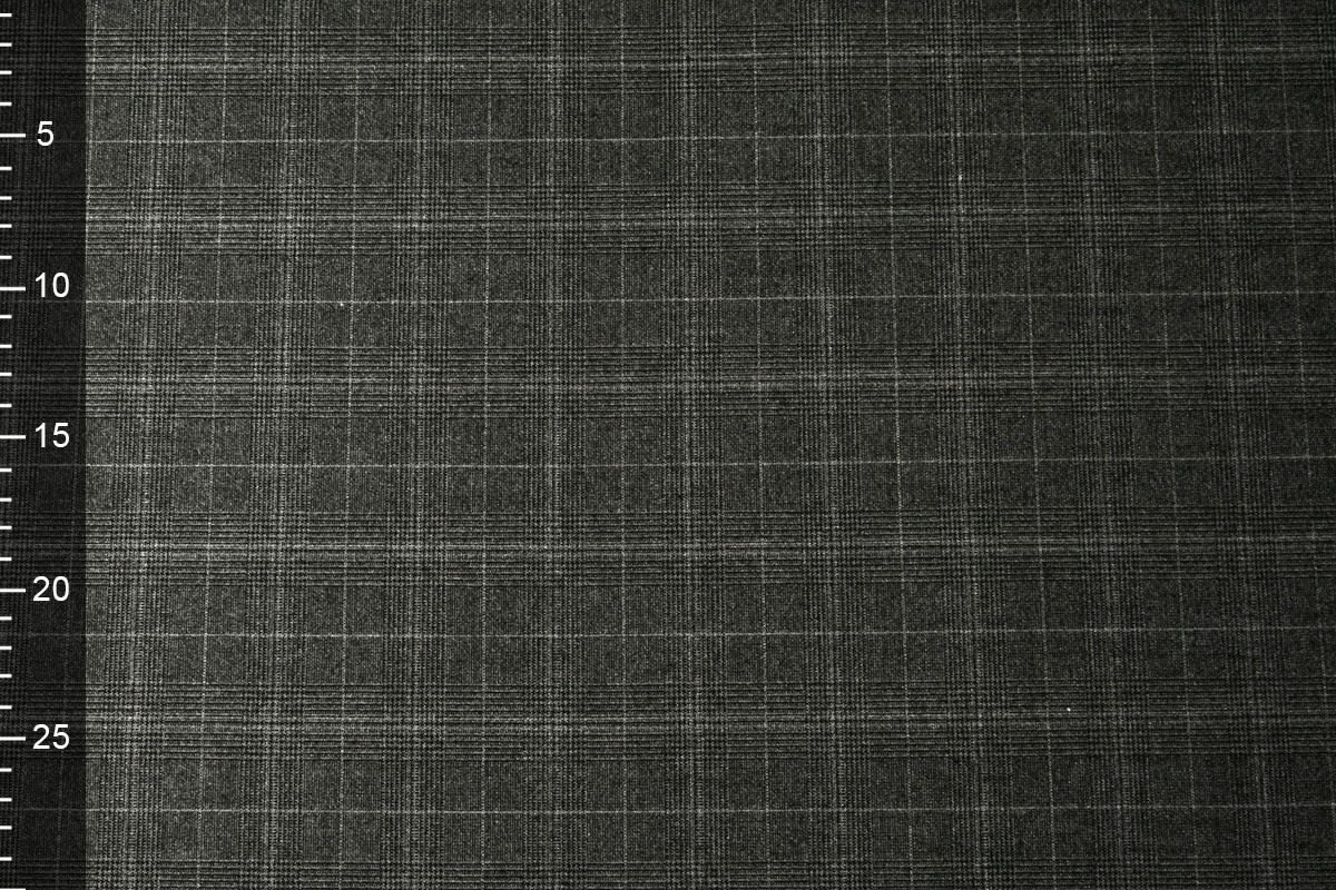 Gabardine Ruit Donker Grijs