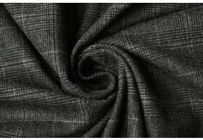 Gabardine Ruit Donker Grijs