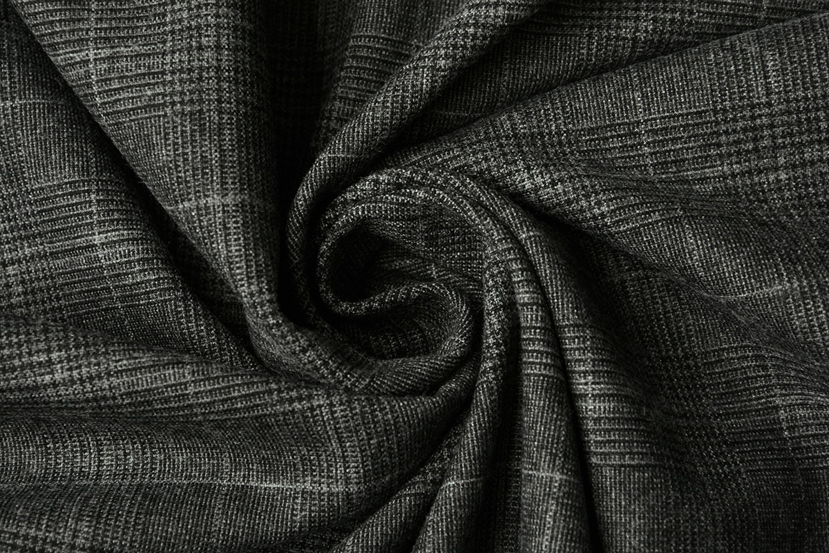 Gabardine Karo Dunkelgrau
