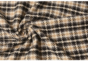 Woven Woolen Fabric Check Grey