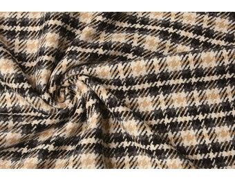 Woven Woolen Fabric Check Grey