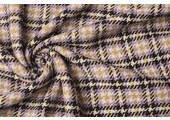 Woven Woolen Fabric Check Lilac