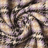Woven Woolen Fabric Check Lilac