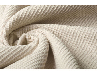 Mini Waffelpiqué Baumwolle Hellbeige