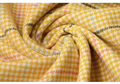 Geweven Wollen Stof Fijne Ruit Oker Geel