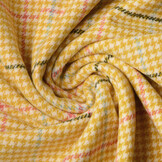 Geweven Wollen Stof Fijne Ruit Oker Geel