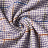Woven Woolen Fabric Fine Check Lilac