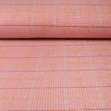 Woven Woolen Fabric Fine Check Pink